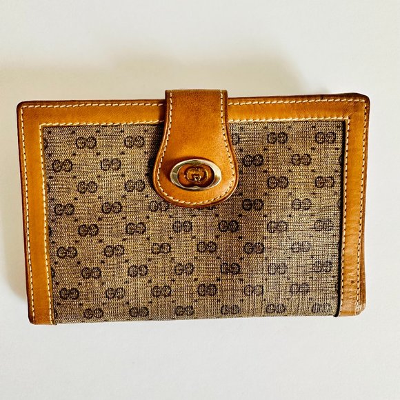 AUTHENTIC GUCCI MICRO GG BIFOLD WALLET VINTAGE MADE IN ITALY - Picture 1 of 11